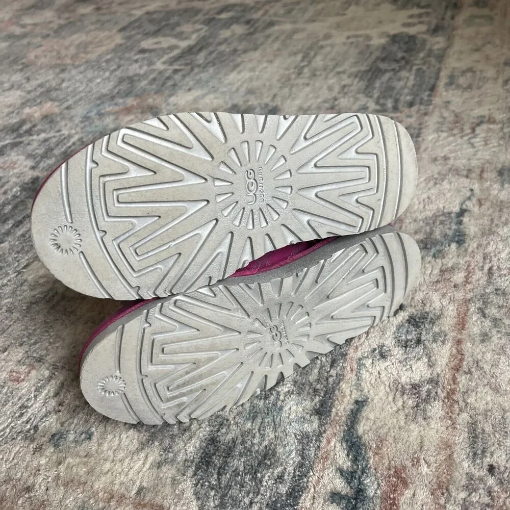 Womens UGG Boots K Bailey Button Butterfly Raspberry & Silver RSPS Sz 6 Fits 7.5 - Picture 16 of 16